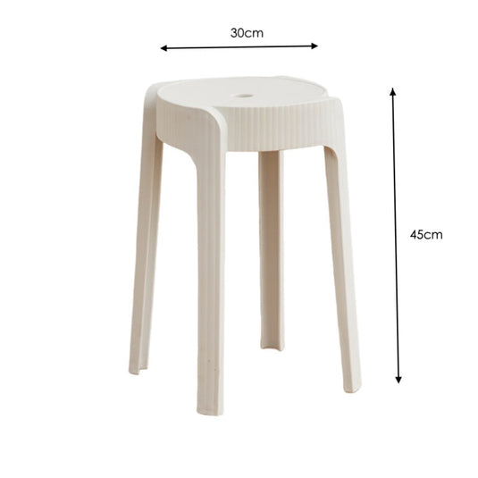Set de 2 Butacos Apilable Maison, Color Blanco, Diseño Moderno