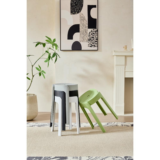 Butaco Apilable Maison, Color Blanco, Diseño Moderno