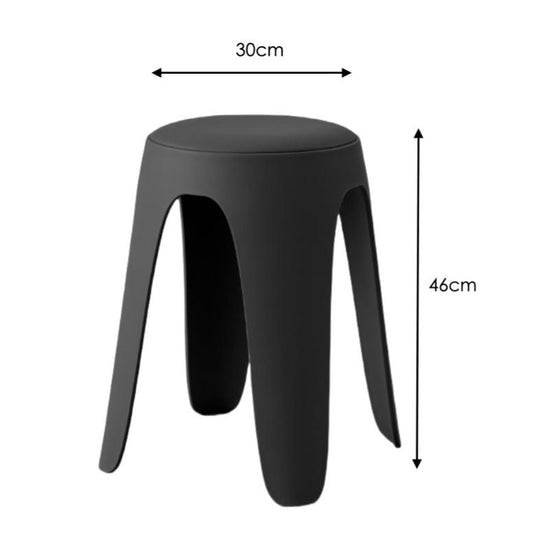 Set de 4 Butacos con Cojín Else, Color Negro, Diseño Moderno Incluye Cojín
