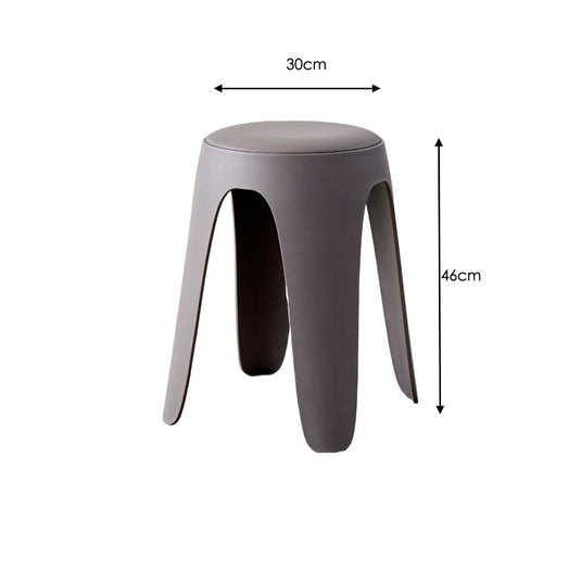 Set de 4 Butacos con Cojín Else, Color Gris Oscuro, Diseño Moderno Incluye Cojín