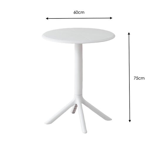Mesa Redonda 60Cm, Color Blanco, Diseño Minimalista