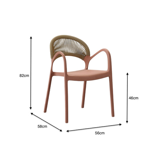 Silla Daytona, Salmón, con Espaldar, Reposa Brazos y Diseño Minimalista