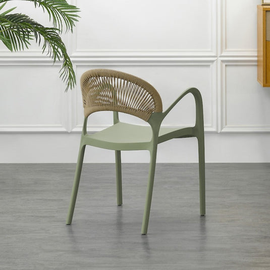 Set de 2 Sillas Daytona, Verde Claro, con Espaldar, Reposa Brazos y Diseño Minimalista