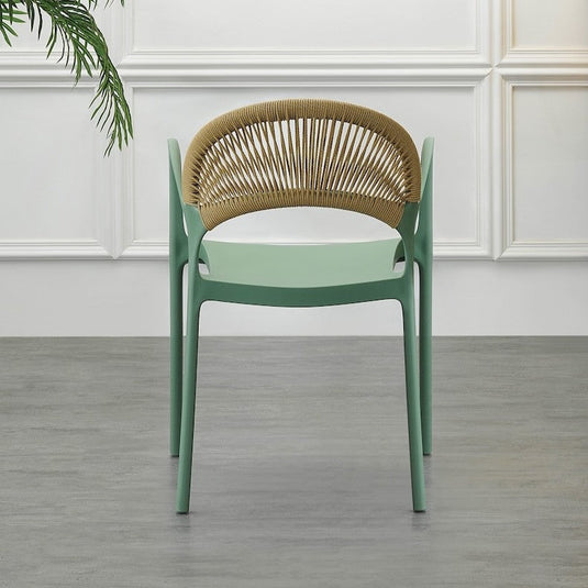 Set de 4 Sillas Daytona, Verde, con Espaldar, Reposa Brazos y Diseño Minimalista