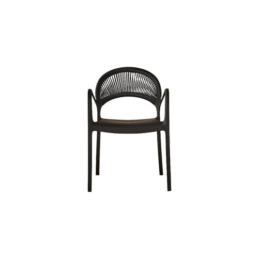 Set de 2 Sillas Daytona, Negro, con Espaldar, Reposa Brazos y Diseño Minimalista