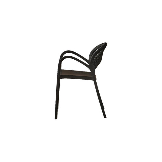 Set de 2 Sillas Daytona, Negro, con Espaldar, Reposa Brazos y Diseño Minimalista