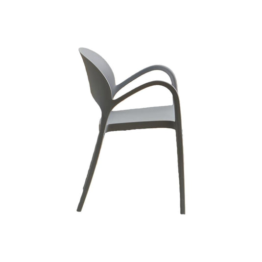 Set de 2 Sillas Bremen, Gris Oscuro, con Espaldar, Reposa Brazos y Diseño Minimalista