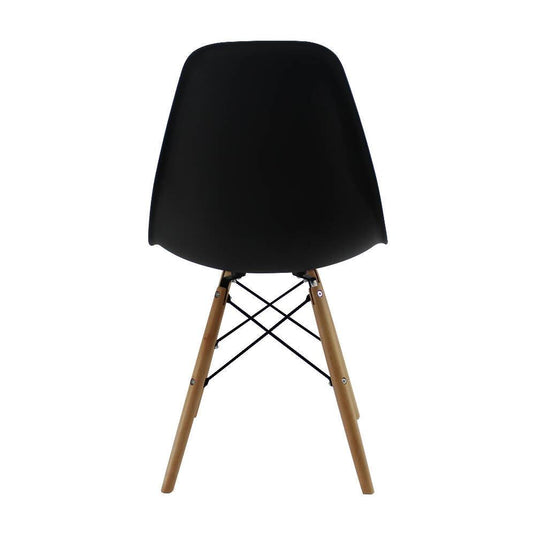 Kit por 2 sillas Eames Patas En Madera para comedor, sala, restaurante - Negras