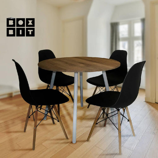 Kit por 2 sillas Eames Patas En Madera para comedor, sala, restaurante - Negras