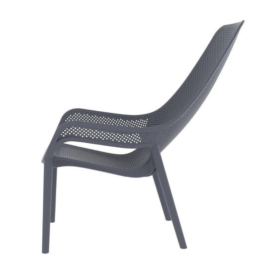 Set de 2 Sillas Lounge Mayorca, Gris Oscuro, con Espaldar y Reposa Brazos