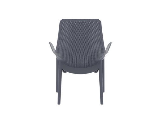 Silla Lounge Mayorca, Gris Oscuro, con espaldar y reposa brazos X2