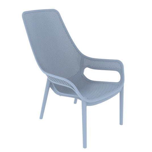 Silla Lounge Mayorca, Azul Claro, con Espaldar y Reposa Brazos