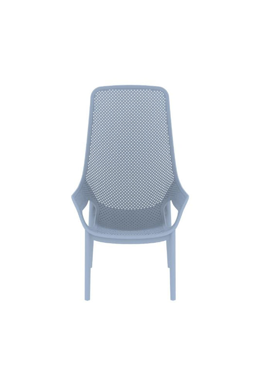 Silla Lounge Mayorca, Azul Claro, con espaldar y reposa brazos