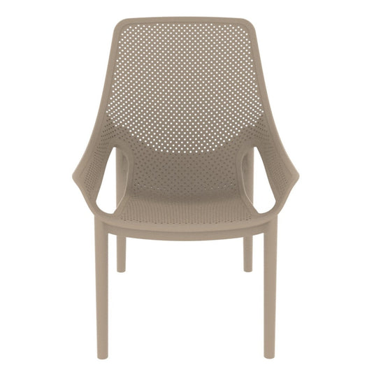 Set de 2 Sillas Lounge Ibiza, Taupe, con Espaldar y Reposa Brazos