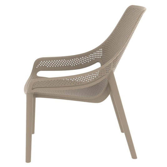 Set de 2 Sillas Lounge Ibiza, Taupe, con Espaldar y Reposa Brazos