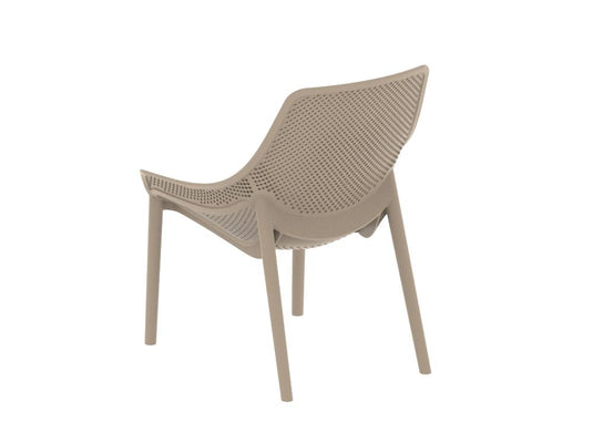 Silla Lounge Ibiza, Taupe, con espaldar y reposa brazos X2