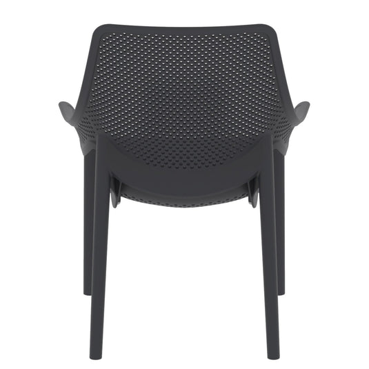 Set de 2 Sillas Lounge Ibiza, Negro, con Espaldar y Reposa Brazos