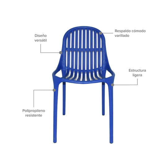 Silla Plástica Alteza, Azul