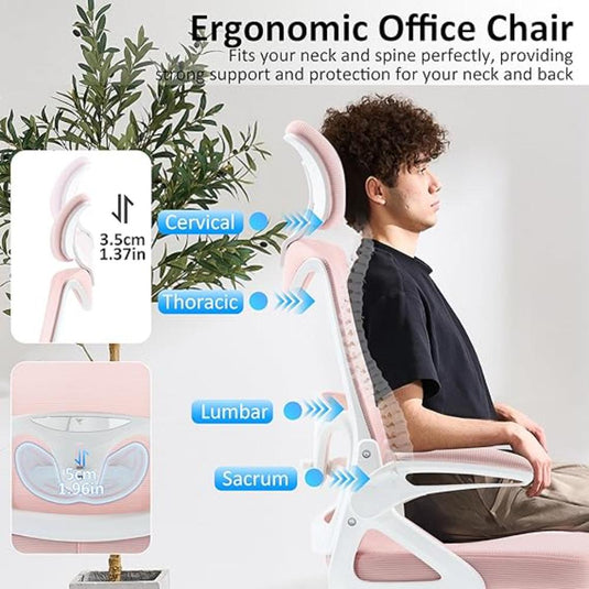 Silla De oficina Fizzin Rosada Ergonómica De 400 Libras