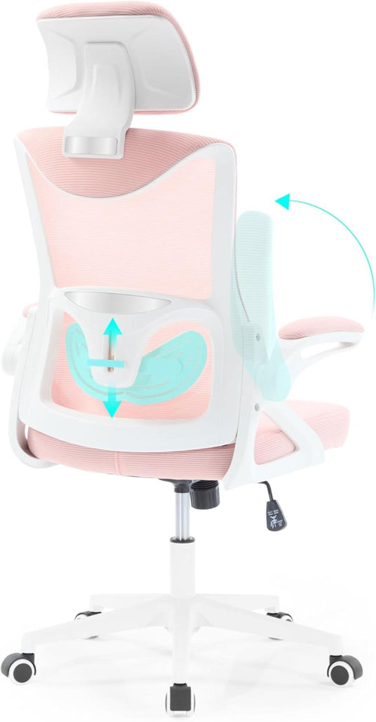 Silla De oficina Fizzin Rosada Ergonómica De 400 Libras