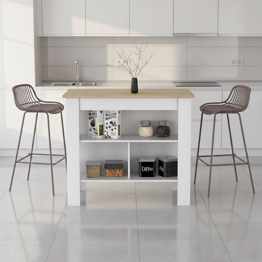 Set de 2 Sillas para Bar Tulum, Color Taupe, Diseño Moderno