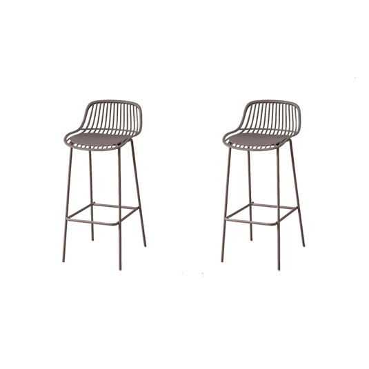 Set de 2 Sillas para Bar Tulum, Color Taupe, Diseño Moderno