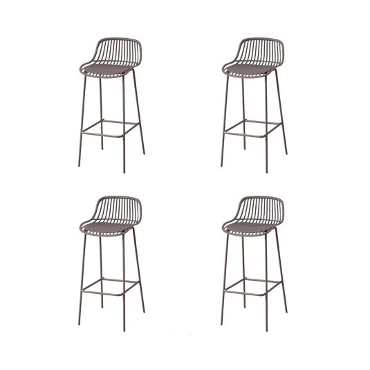 Set de 4 Sillas para Bar Tulum, Color Taupe, Diseño Moderno