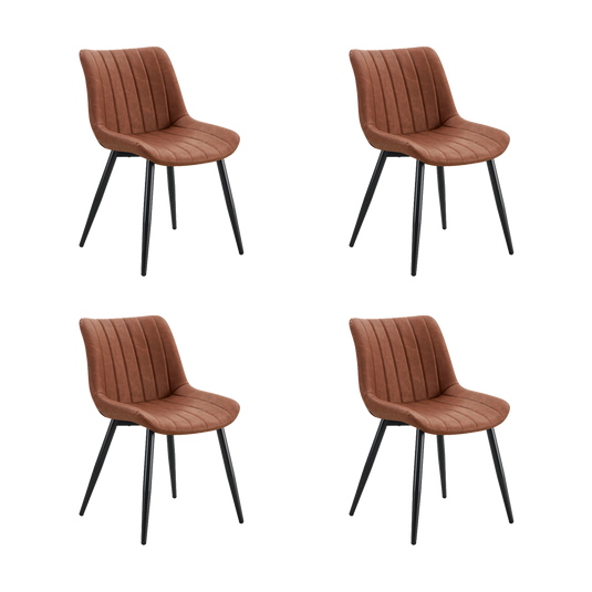 Set de 4 Sillas Nova, Color Marrón, con Espaldar y Diseño Moderno