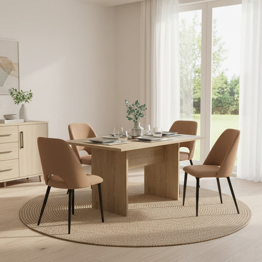 Set de 4 Sillas Urban, Color Marrón, con Espaldar y Diseño Moderno