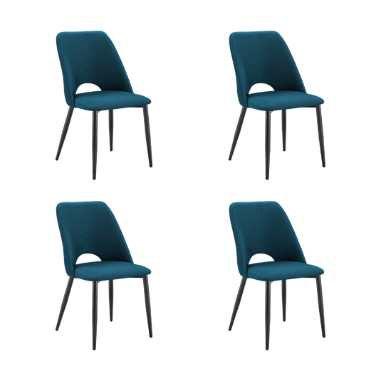 Set de 4 Sillas Urban, Color Azul, con Espaldar y Diseño Moderno