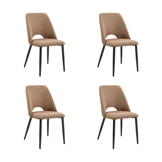 Set de 4 Sillas Urban, Color Marrón, con Espaldar y Diseño Moderno