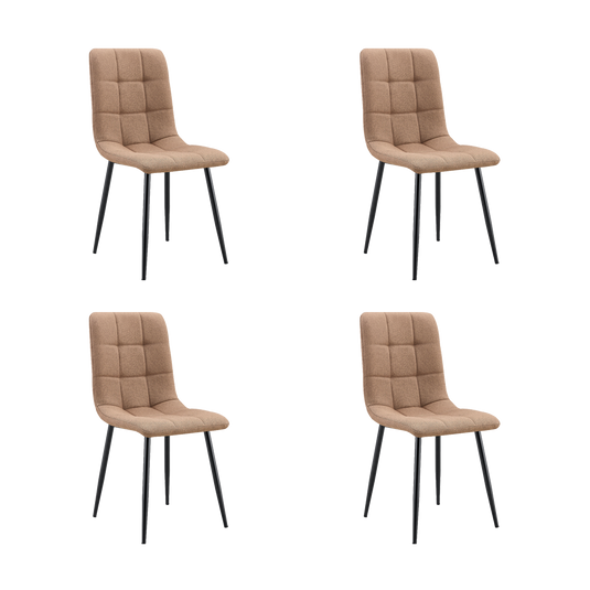 Set de 4 Sillas Flex, Color Marrón, con Espaldar y Diseño Moderno