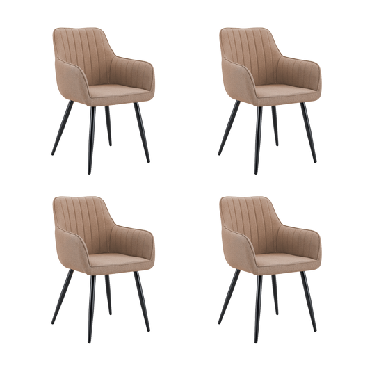 Set de 4 Sillas Neo, Color Marrón Oscuro, con Espaldar y Diseño Moderno