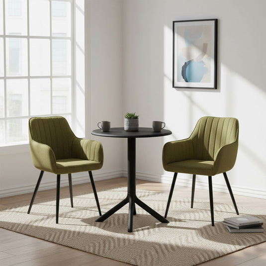 Set de 2 Sillas Neo, Color Verde, con Espaldar y Diseño Moderno