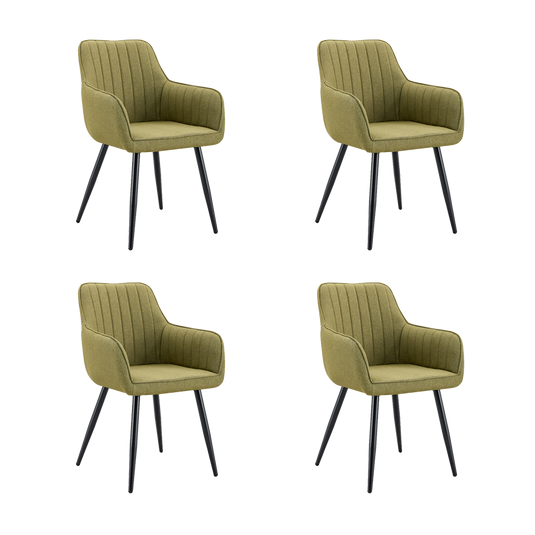 Set de 4 Sillas Neo, Color Verde, con Espaldar y Diseño Moderno