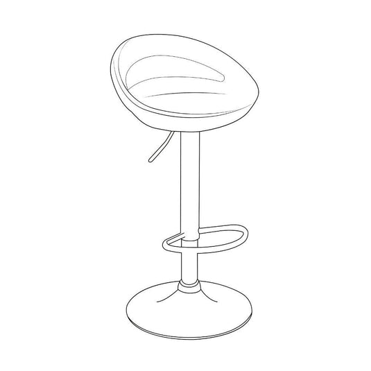 Silla Bar Turón, Blanco,  base metal cromado