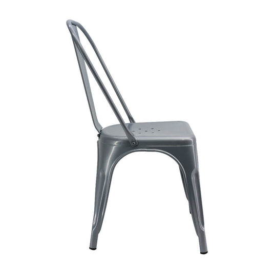 Kit por 4 Silla Tolix Metalica Para Comedor Restaurante - Gris