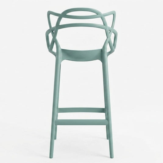 Set de 4 Sillas para Bar Palermo, Verde, con Reposa Pies Doble Propósito