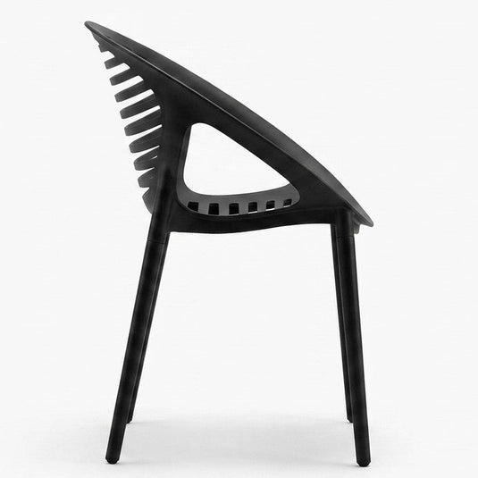 Silla Tokio con Brazos, Color Negro, con Espaldar y Diseño Moderno