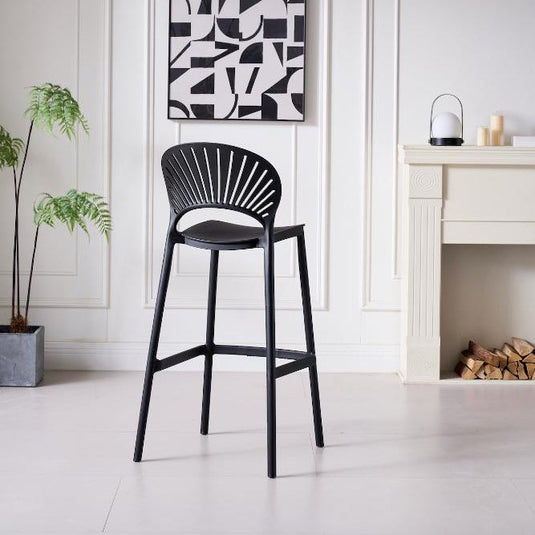 Set de 2 Sillas para Bar Paraíso, Color Negro, Diseño Moderno