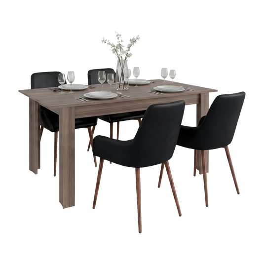 Mesa para Comedor Estrella 160, Avellana, con Espacio para Cuatro Personas, No Incluye Sillas