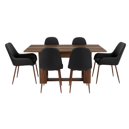 Combo Comedor Sonora, Cobre, Wengue y Café Claro, Incluye Comedor y 6 Sillas