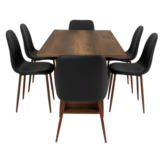 Combo Comedor Sonora, Cobre, Wengue y Café Claro, Incluye Comedor y 6 Sillas