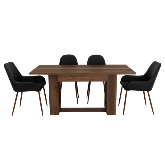 Combo Comedor Sonora, Cobre, Wengue y Café Claro, Incluye Comedor y 6 Sillas