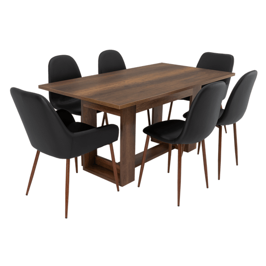 Combo Comedor Sonora, Cobre, Wengue y Café Claro, Incluye Comedor y 6 Sillas