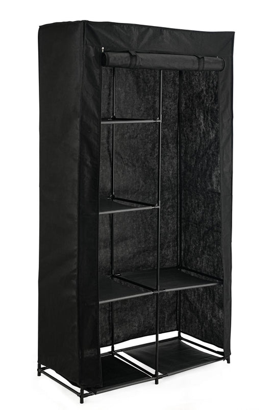 Closet Organizador Ena, Negro, En tela con variedad de entrepaños