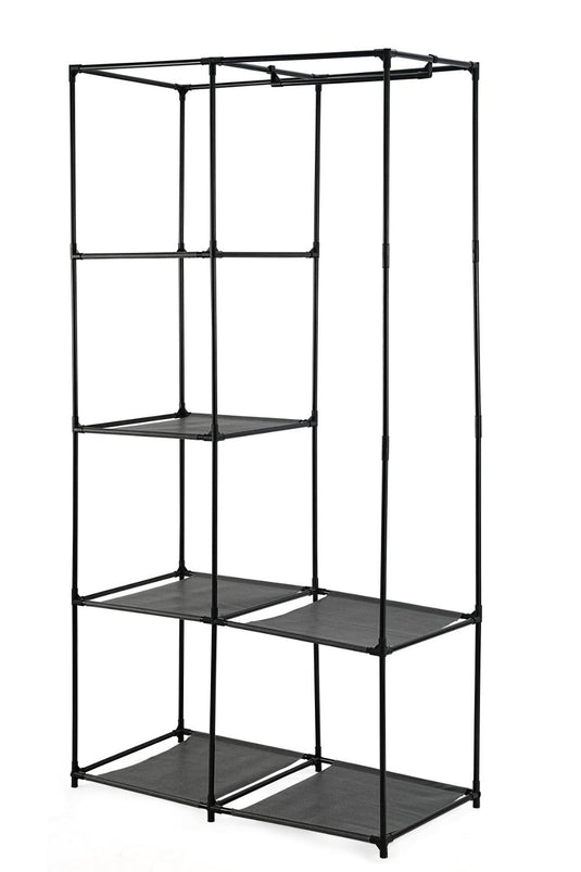 Closet Organizador Ena, Negro, En tela con variedad de entrepaños