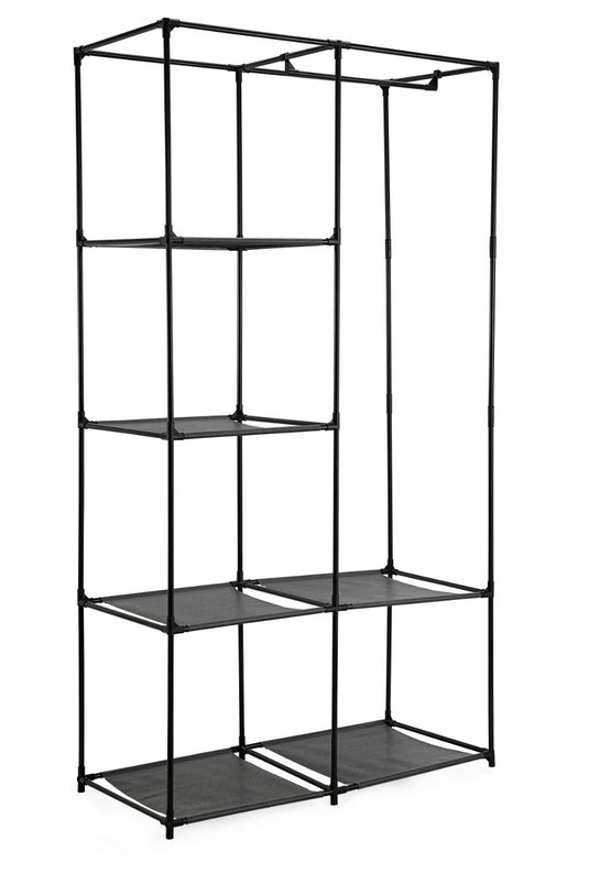 Closet Organizador Ena, Negro, En tela con variedad de entrepaños