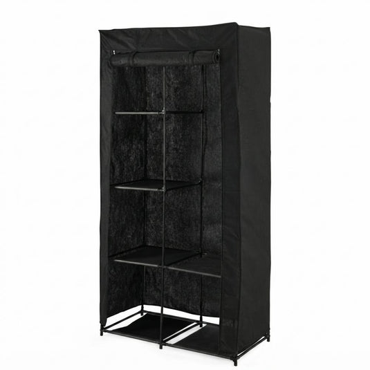 Closet Organizador Ena, Negro, En tela con variedad de entrepaños