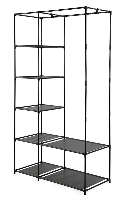Closet Organizador Dono, Negro,  con variedad de entrepaños en tela
